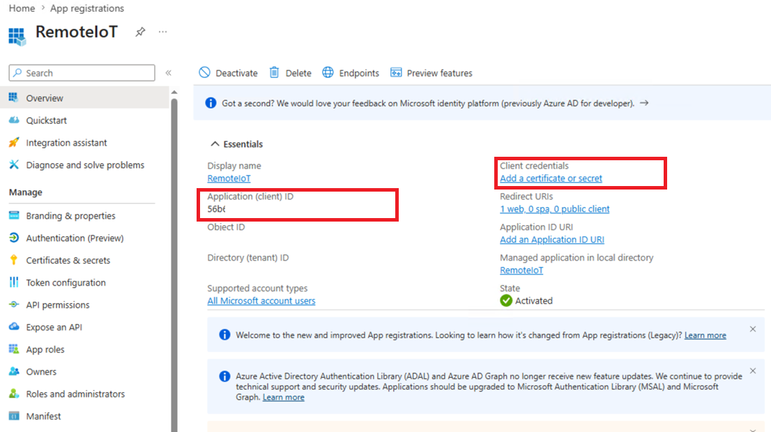 Microsoft Entra application detail